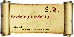 Sovány Mihály névjegykártya