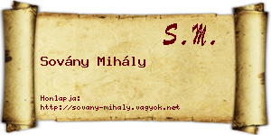 Sovány Mihály névjegykártya
