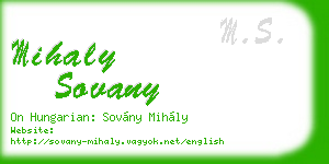 mihaly sovany business card